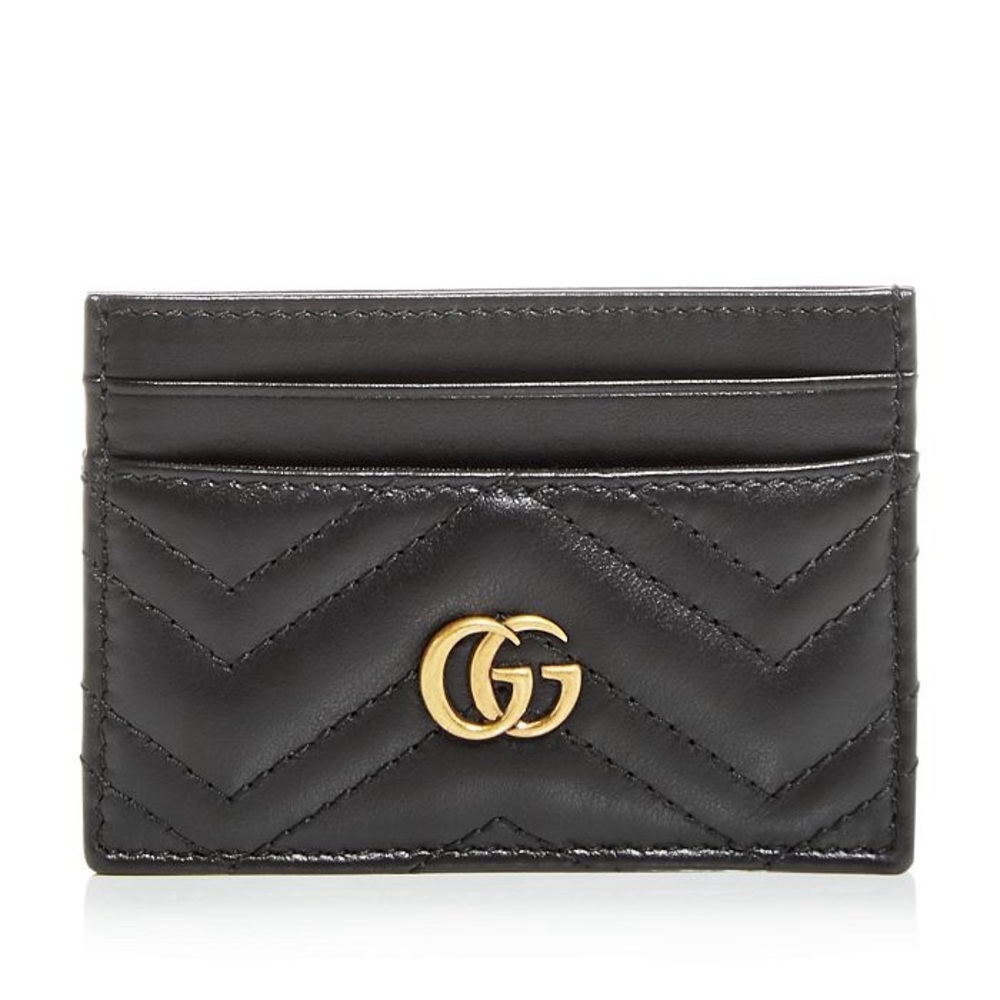 NEW & Authentic Gucci GG Marmont Card Case - Black $320